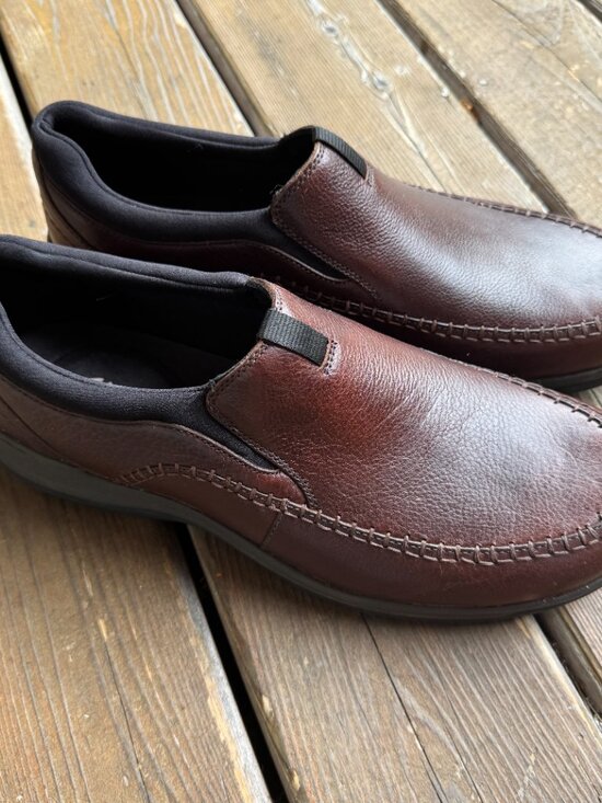 NEW Clarks Brown Leather Portland 2 Easy Slip On Comfy Loafers in Men\'s 11.5W main image 5